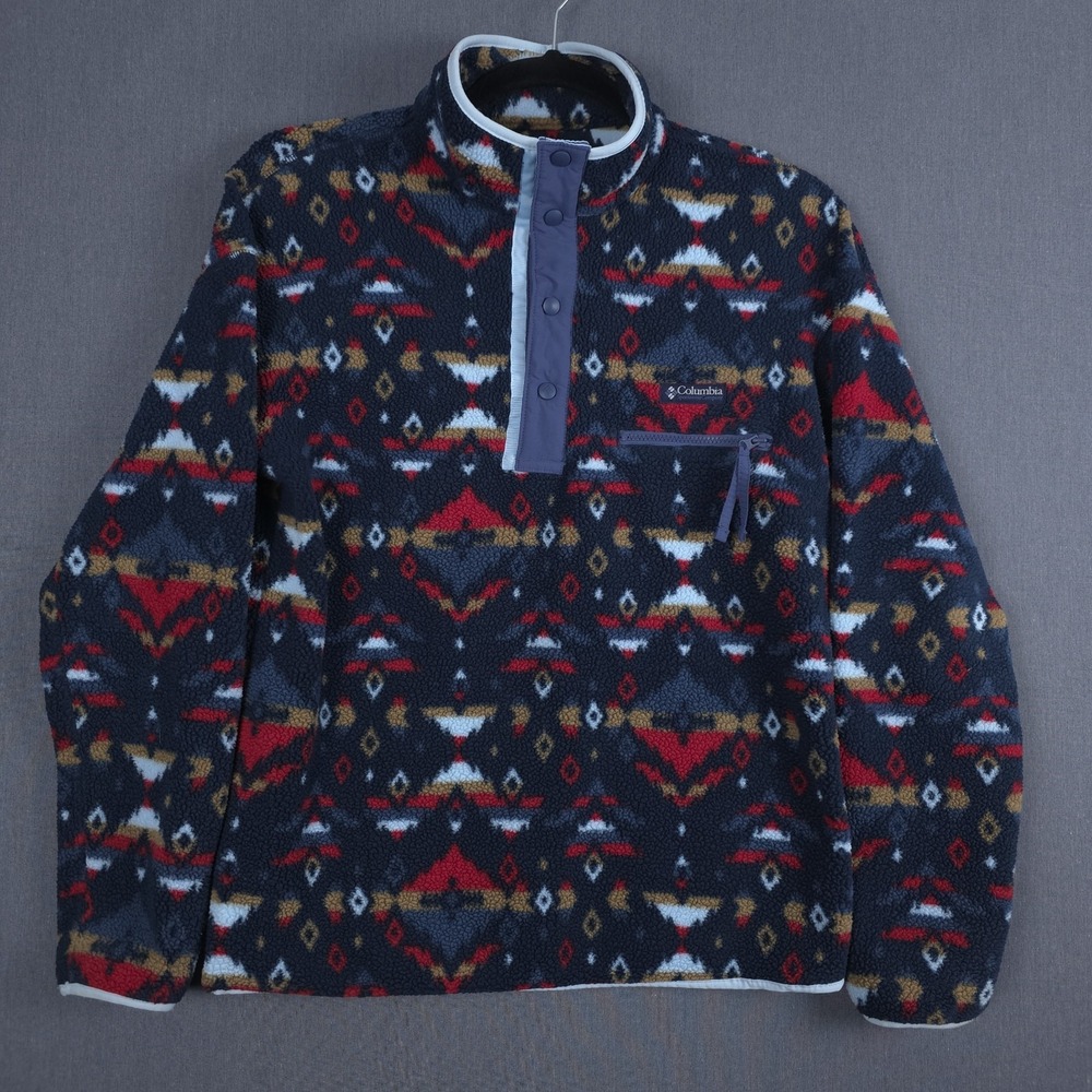 Columbia Helvetia Half Snap Pullover Mens Medium Rocky Mountain Geo Aztec Jacket